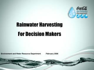 Rainwater Harvesting For Decision Makers
