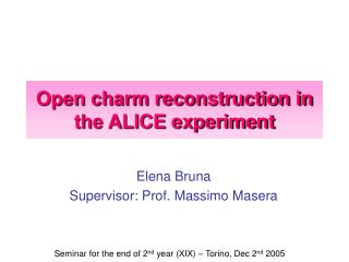 Open charm reconstruction in the ALICE experiment
