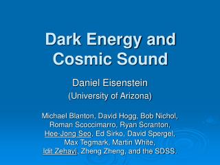 Dark Energy and Cosmic Sound