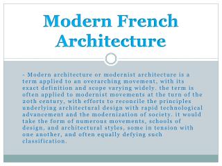 Modern French Architecture