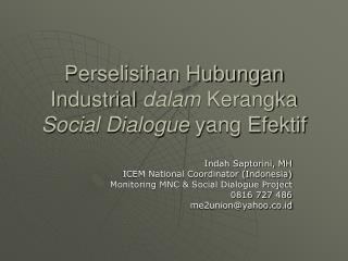 Perselisihan Hubungan Industrial dalam Kerangka Social Dialogue yang Efektif