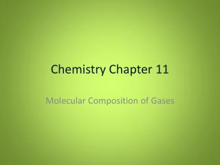 Chemistry Chapter 11