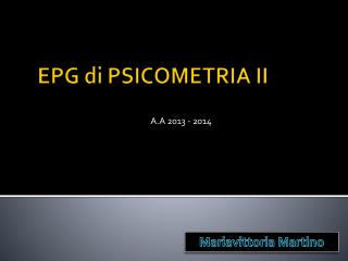 EPG di PSICOMETRIA II