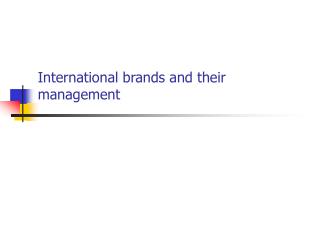 International brands and their management