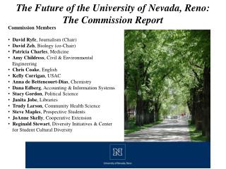 The Future of the University of Nevada, Reno: The Commission Report