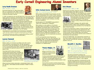 Early Cornell Engineering Alumni Inventors