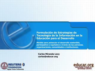 Formulación de Estrategias de Tecnología de la Información en la Educación para el Desarrollo