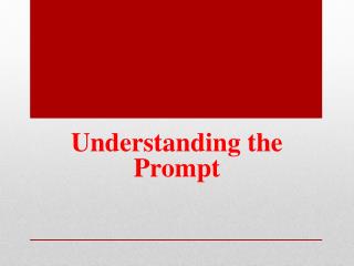 Understanding the Prompt