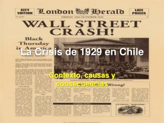 La Crisis de 1929 en Chile