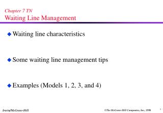 Chapter 7 TN Waiting Line Management