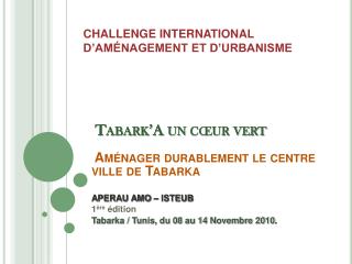 Tabark’A un cœur vert Aménager durablement le centre ville de Tabarka