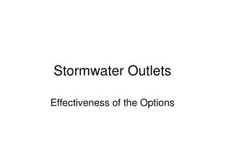 Stormwater Outlets