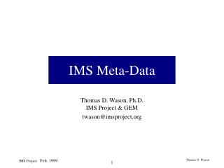 IMS Meta-Data