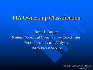 FIA Ownership Classification