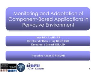Monitoring and Adaptation of Component-Based Applications in Pervasive Environment