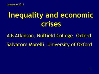 Inequality and economic crises