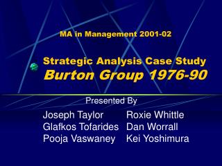 Strategic Analysis Case Study Burton Group 1976-90