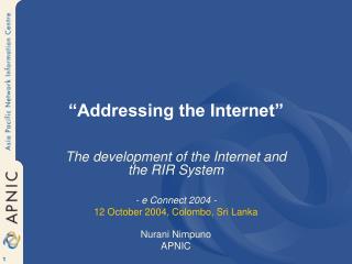 “Addressing the Internet”