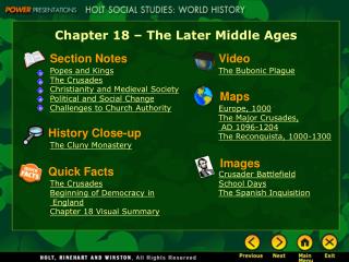 Chapter 18 – The Later Middle Ages