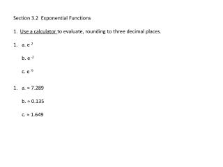 Section 3.2 Exponential Functions