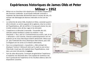 Expériences historiques de James Olds et Peter Milner – 1952