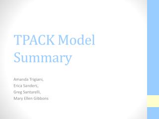 TPACK Model Summary
