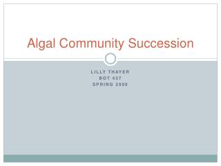 Algal Community Succession