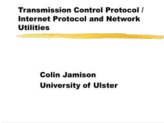 Transmission Control Protocol / Internet Protocol and Network Utilities