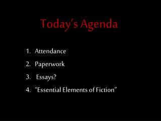 Today’s Agenda