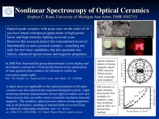 Nonlinear Spectroscopy of Optical Ceramics