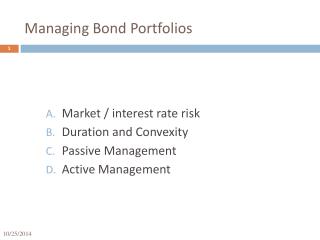 Managing Bond Portfolios