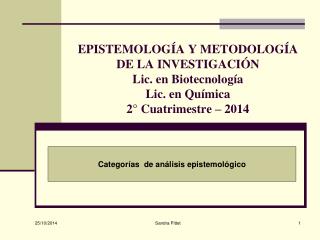 Categorías de análisis epistemológico