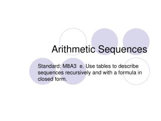 Arithmetic Sequences