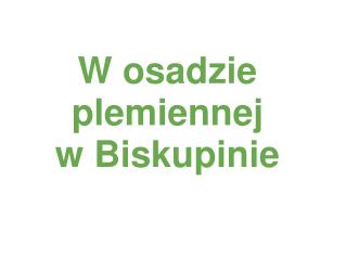 W osadzie plemiennej w Biskupinie