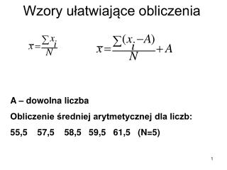 Wzory ułatwiające obliczenia