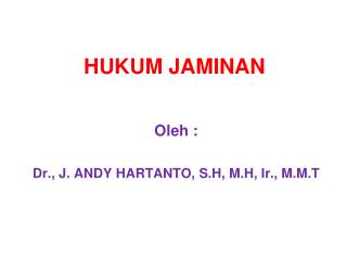 HUKUM JAMINAN