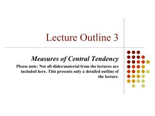 Lecture Outline 3