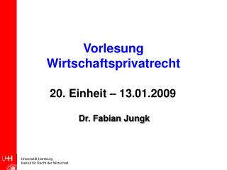 Vorlesung Wirtschaftsprivatrecht