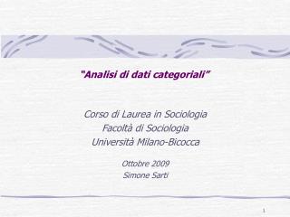 “Analisi di dati categoriali”