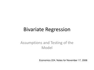 Bivariate Regression