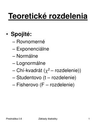 Teoretické rozdelenia