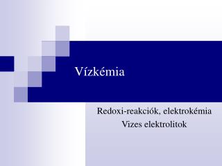 Vízkémia