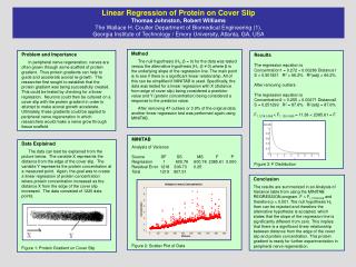 Linear Regression of Protein on Cover Slip Thomas Johnston, Robert Williams