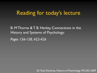 Reading for today’s lecture
