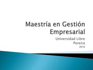 Maestría en Gestión Empresarial