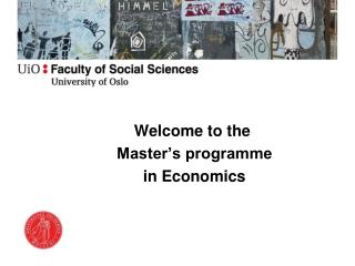 Welcome to the Master’s programme in Economics