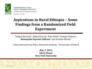 Aspirations in Rural Ethiopia – Some Findings from a Randomized Field Experiment