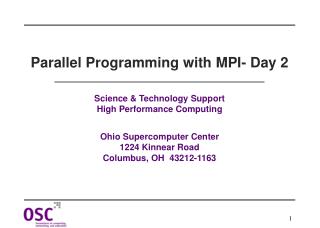 Parallel Programming with MPI- Day 2