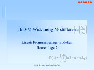 BiO-M Wiskundig Modelleren