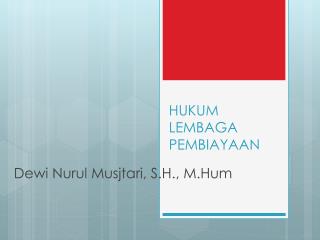 HUKUM LEMBAGA PEMBIAYAAN
